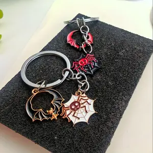 1Pc stylish and good-looking street personality black and white spider keychain Creative and simple mini keychain Suitable for daily wear couple pendants Unisex holiday party gifts for lovers
