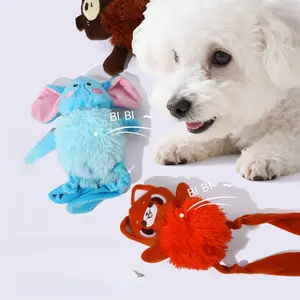 Squeaky Long-Legged Raccoon Dog Toy - Plush Chew-Resistant Interactive Toy - Boredom Relief & Energy Burning for Puppies & Adult Dogs