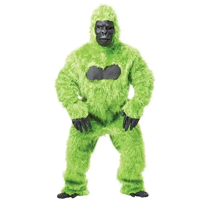 Green Gorilla Mascot - Faux Fur - Animal - Costume - One Size