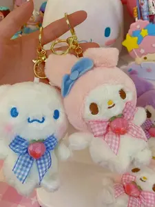 1pc Cute Plush Keychain Set, Blue Cartoon Dolls, Girl's Heart Gift, All Seasons Accessory, No Choking Hazard
