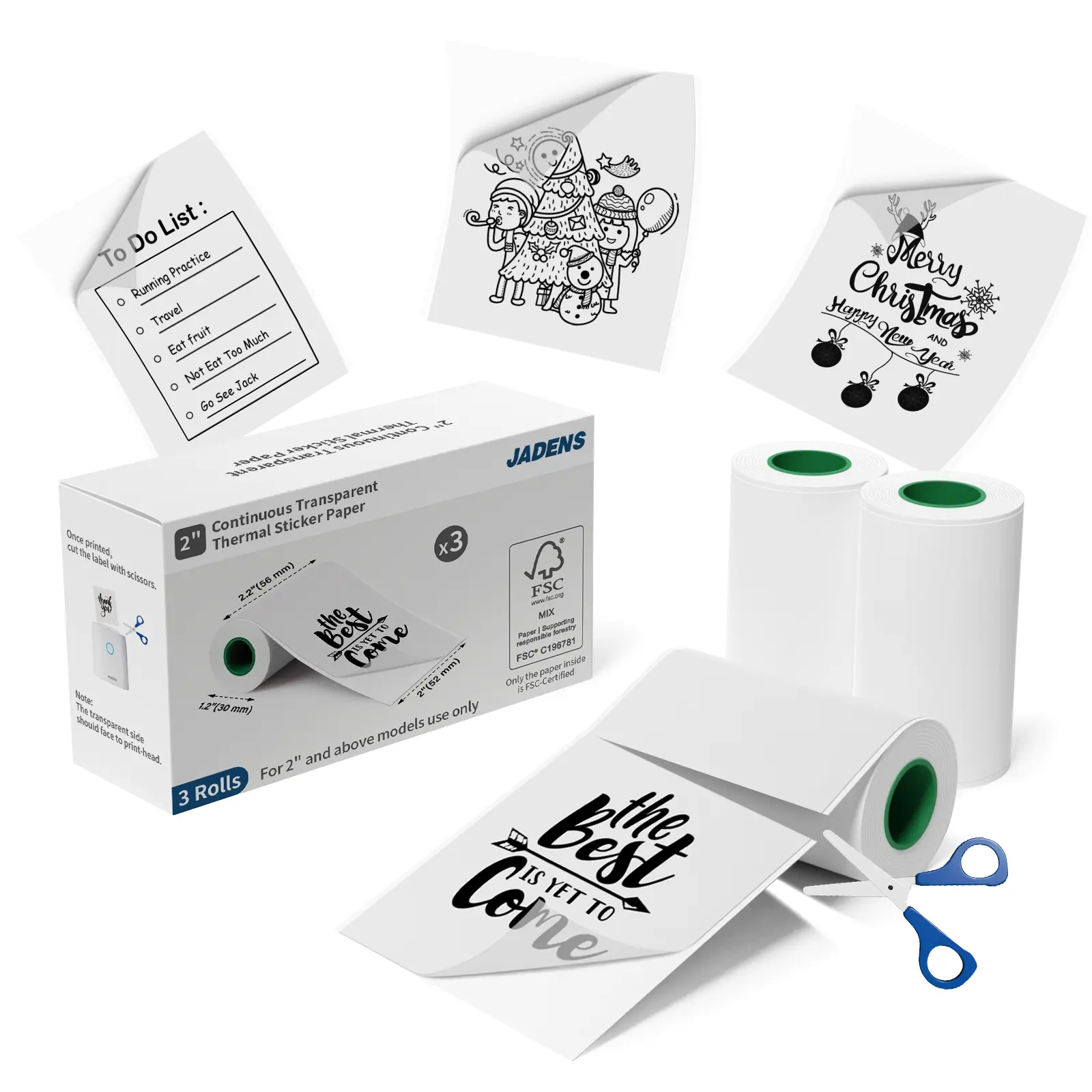 3 Roll Transparent Sticker Paper