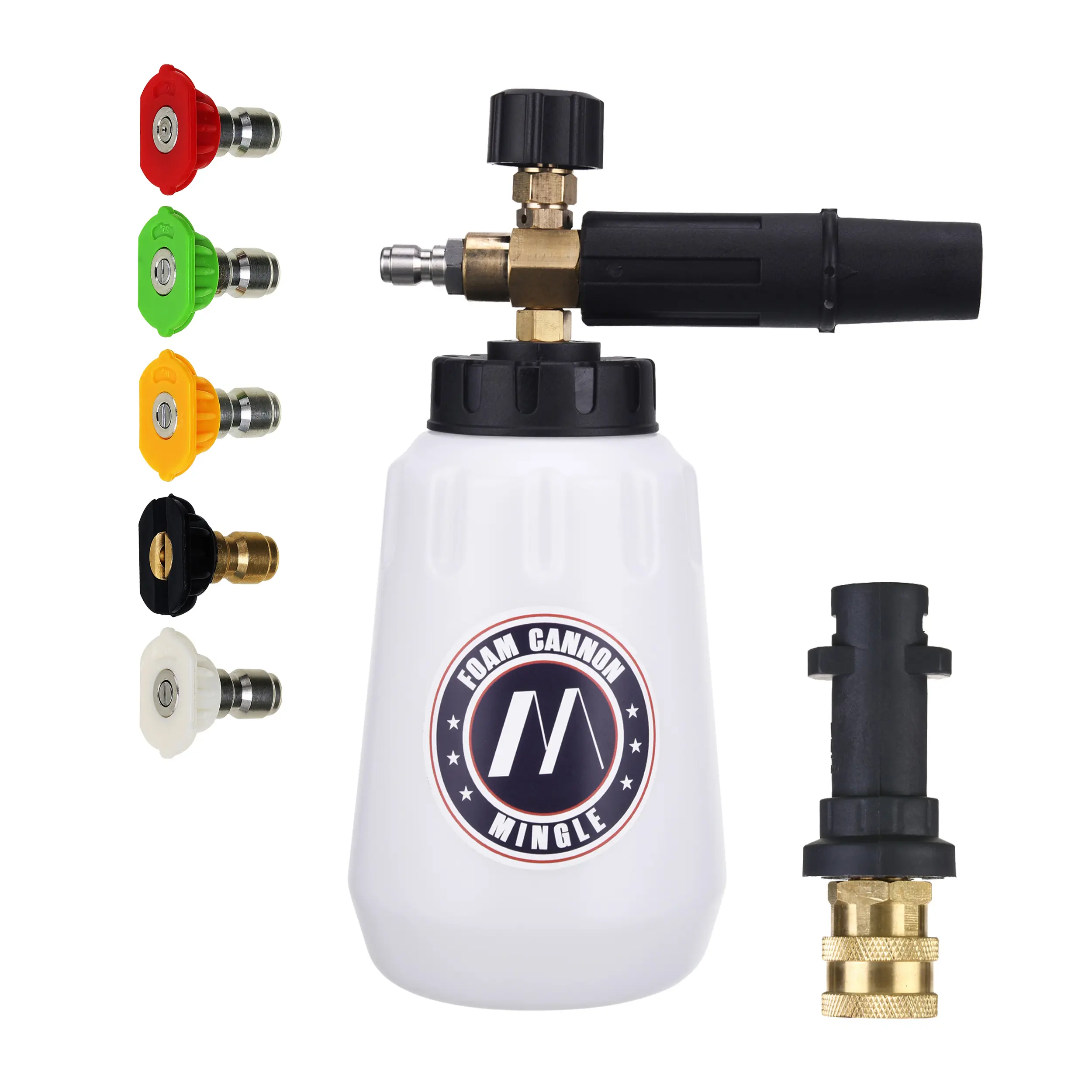 M MINGLE Foam Lance, Car Wash Accessories, Replacement Parts for Karcher K2-K7 Pressure Washer, 5 Nozzle Tips, 1/4 Inch Quick Connector【DealsForYouDays】