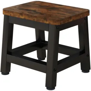 Small Step Stool for Adults Kids, Wooden Bedside Step Stool for High Beds, Non-Slip Stepping Foot Stool with 330 Lbs Capacity for Bedroom Livingroom Bathroom Kitchen, Rustic Brown