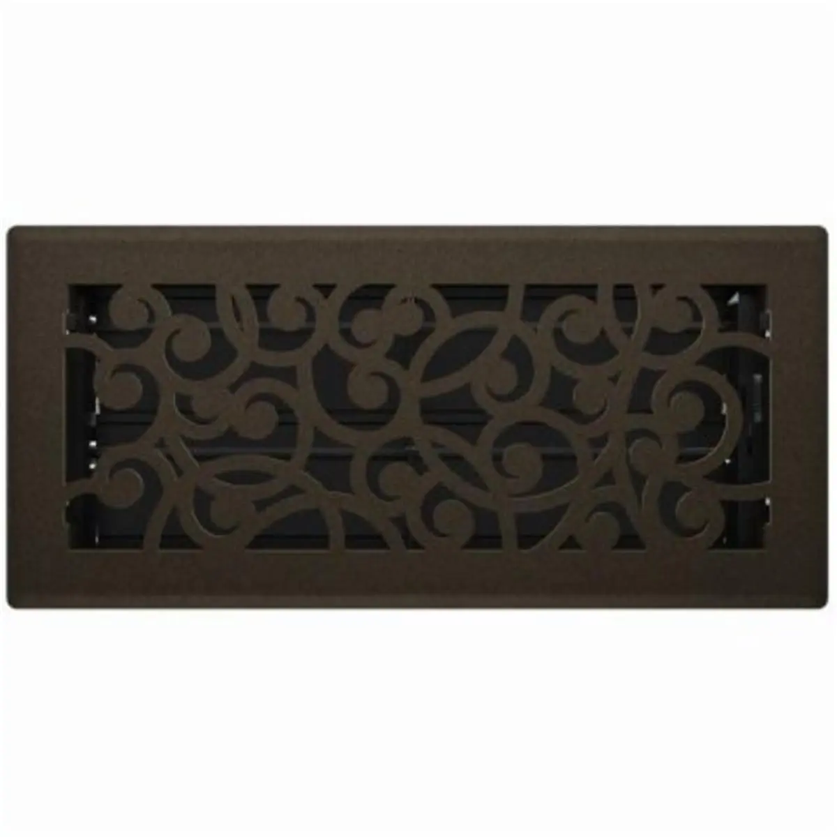 Imperial Manufacturing Group 4x10 in. Steel Floor Register, Signature Series, Modern Wonderland Design, Adjustable Airflow, Textured Powder Coat Painted Bronze Finish, for Living Room, Textured Powder Coat Painted Finish