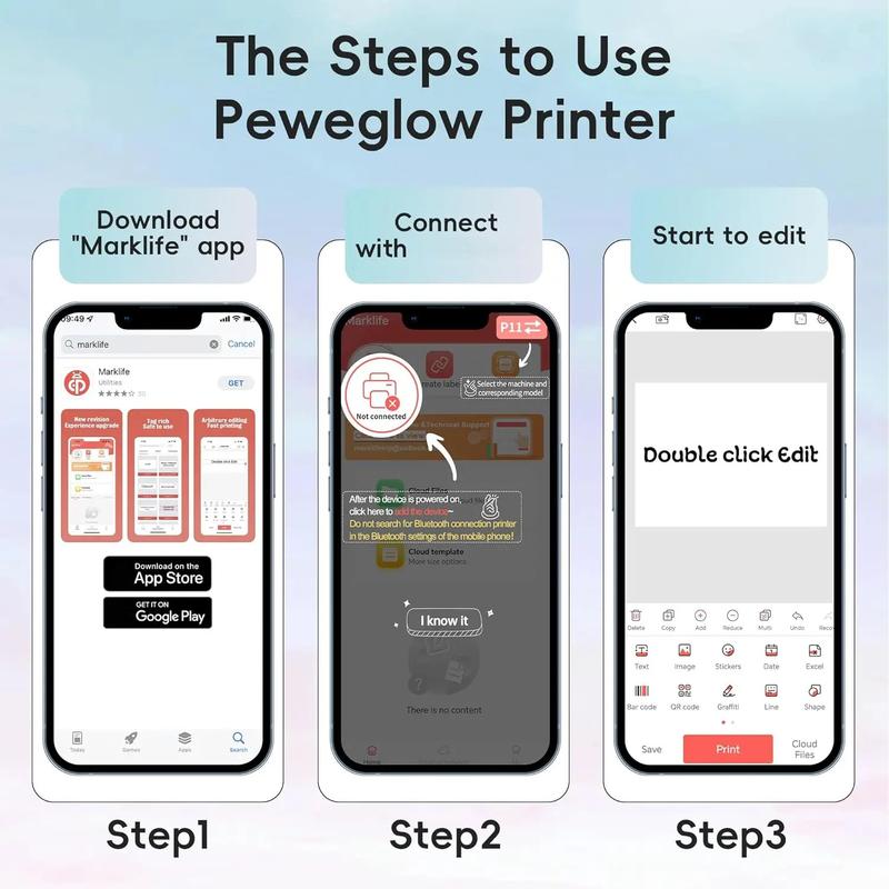 Portable mini label maker, portable wireless printer, thermal label printer. Can print name labels, item labels, and can labels, making it a perfect Valentine's Day gift.