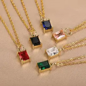 AVA Sapphire Necklace for Women – Gold Plated Stainless Steel Pendant | Elegant Luxury Jewelry | 18 Inch