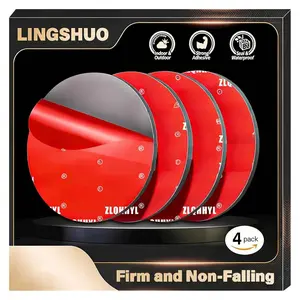 Adhesive Sticky Pads for Dash Cam, 2.2" Round Heat Resistant Double Sided Mounting Sticker Tape for Dashboard Phone Holder, Windshield  Mount, DashCamera with 2 Adhesion Promoter