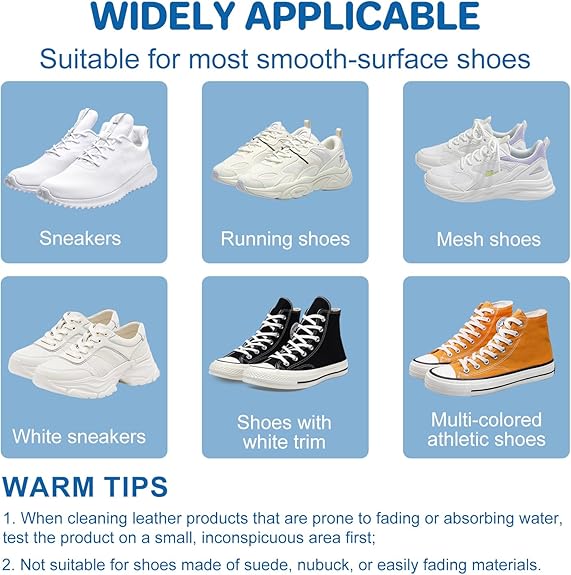 White Shoe Cleaner Cream, Rinse-Free Stain Remover Paste for Sneakers & Soles, Multi-Functional No-Wash Cleaning Kit with Sponge ((210g / 7.4oz, 1PC))