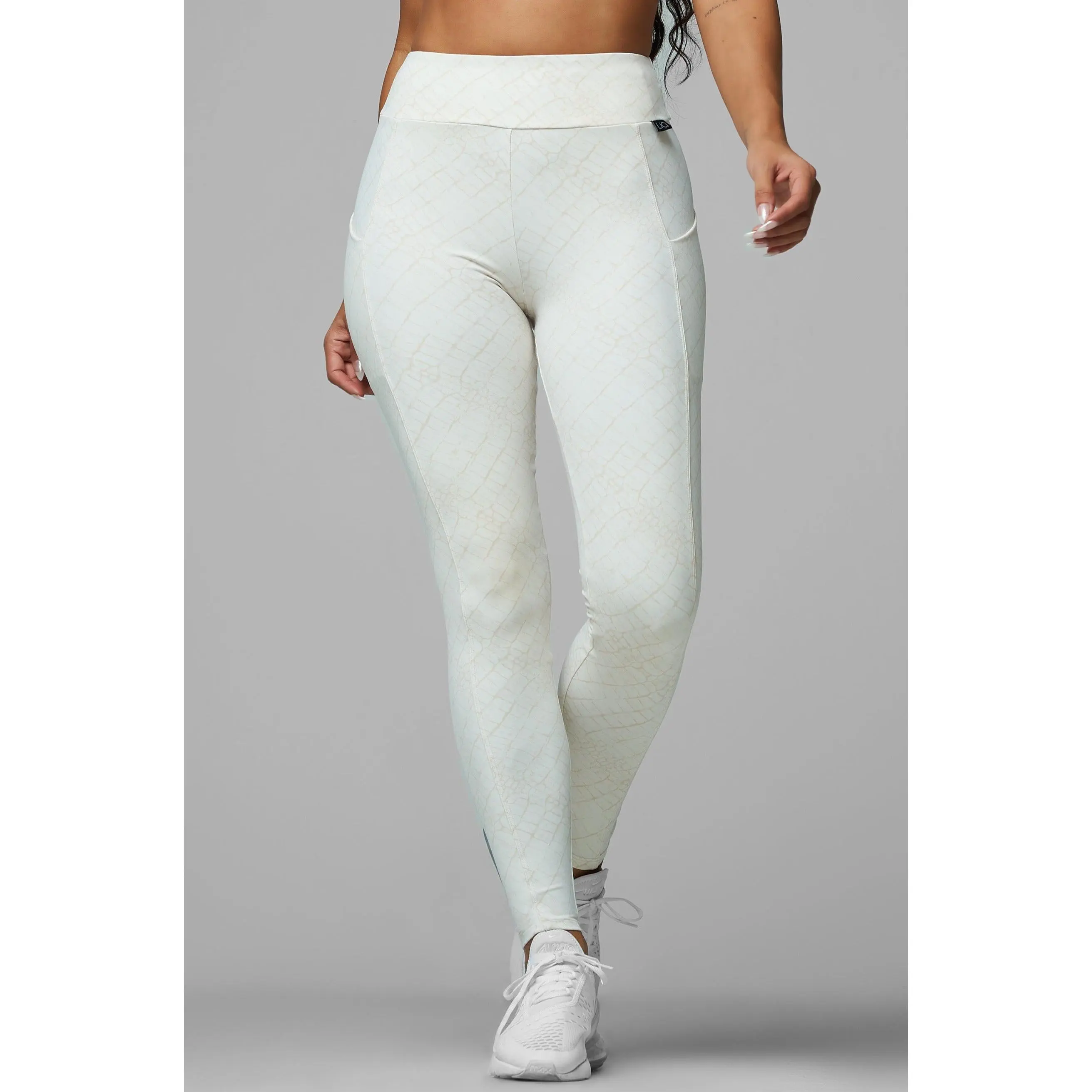 Cream Croc Pocket Legging
