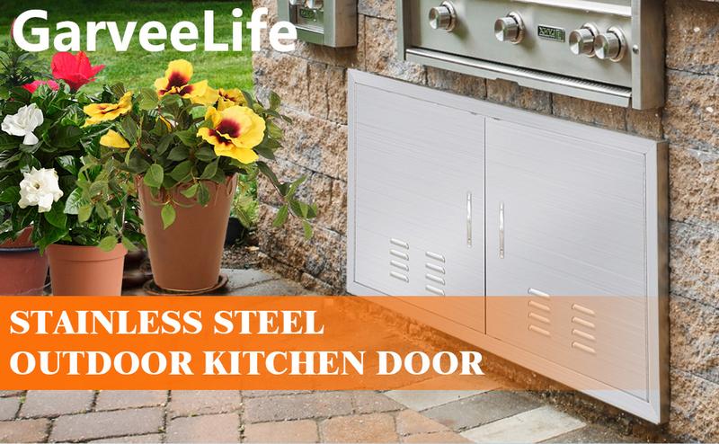 Garvee High-Performance Stainless Steel Outdoor Kitchen Doors and Access Panels Available in Multiple Sizes (17" to 31" W x 21" to 24" H) Perfect for BBQ Islands, Grilling Stations, Fireplaces, and Both Indoor and Outdoor Use