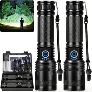 Two ultra-bright zoom flashlights with USB-C fast charging function and 5 modes. Perfect for camping and emergency situations! This is a sturdy and durable flashlight.