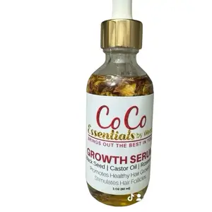 CocoEssentialsByWebb Hair Growth Serum Cold Pressed Mint & Rosemary Blend with Grapeseed for All Hair Types 2 Fl Oz Organic Natural Leave In Formula