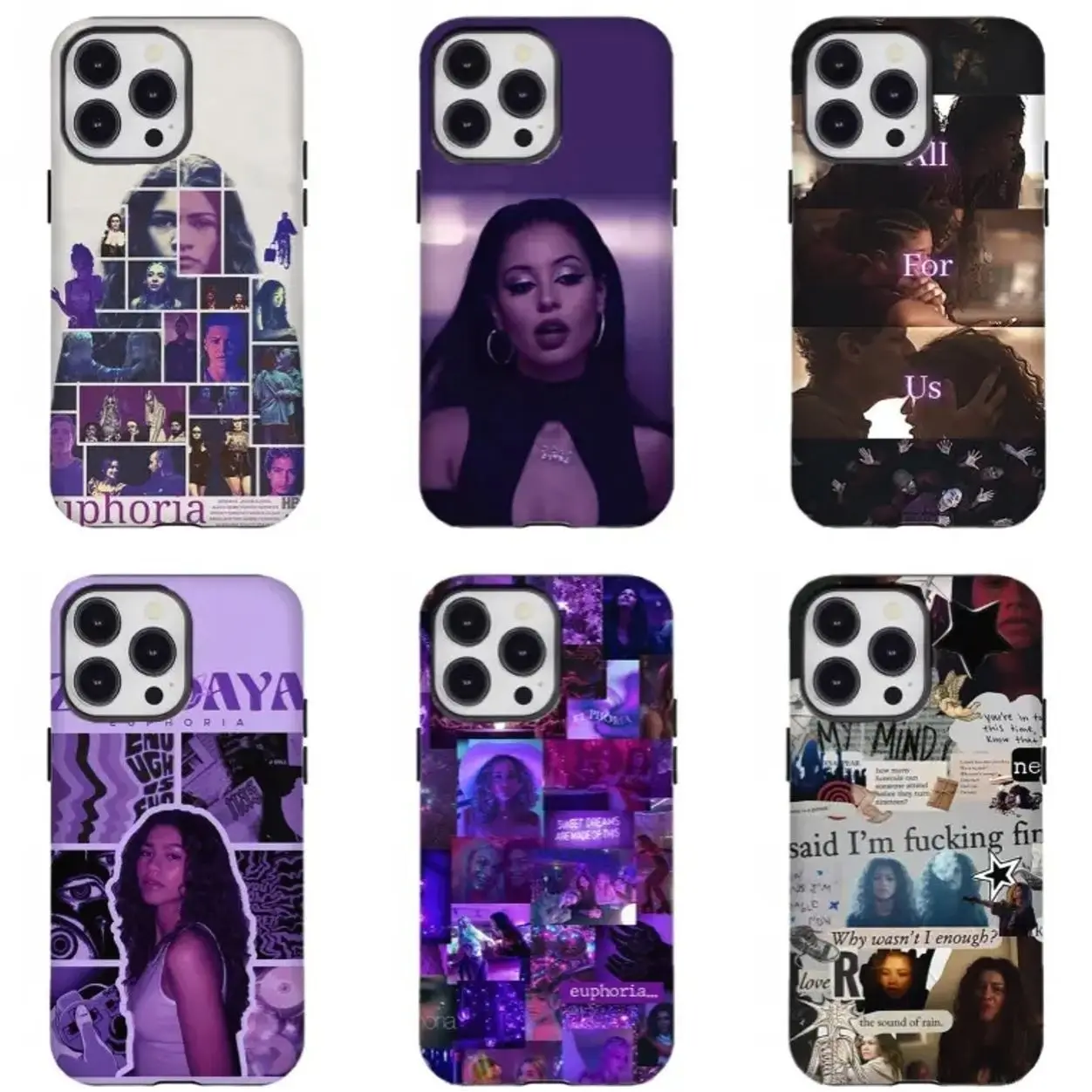 EEEuphoria Zendaya & Maddy Collage Phone Case EEEEuphoria Rue & Jules Quote Phone Cover Compatible for iPhone 17 16 15 14 13 12 11 and for Samsung S21-S25 Fan Gift