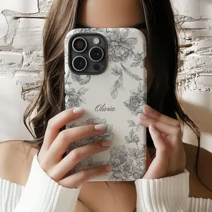 Toile Personalized Phone Case, Custom Name Phone Cas, Coquette Phonecase, Custom phone Case