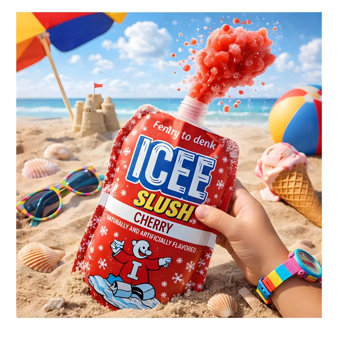 ICEE Slush 12-Pack Frozen Fruit Drink Pouches 6oz Each Red Cherry