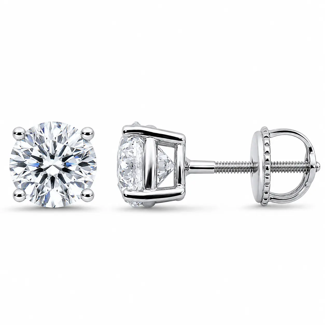 .50ct 14K White Gold Lab Grown Diamond Earrings