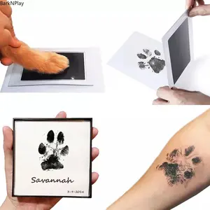 No-Ink Paw Print and Baby Handprint Kit, DIY Pet Paw Impression Keepsake Album and Postcard Set, Clean Touch Memory Craft for Babies, Dogs and Cats, Personalized Souvenir Gift