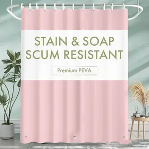 Lightweight Peva Plastic Waterproof Shower Curtain, Fashionable Simple Style, Multiple Colors Available, 71x71 Inch, Suitable for Bathroom, Shower Essentials, Shower Curtain Liner