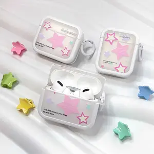 Star Pattern Durable Protective Case for AirPods 1/2/3/pro, Cartoon Soft Silicone Cover, Apple Bluetooth-compatible Earphone Accessory