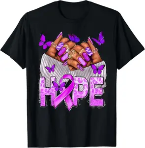 100% Cotton Top HOPE SLE Lupus Awareness Month, Support Purple Lupus T-Shirt