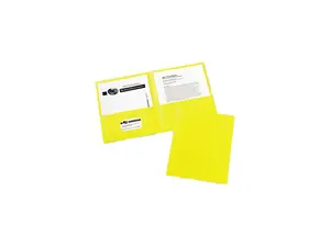 Avery 47992 Two-Pocket Embossed Paper Portfolio, 30-Sheet Capacity, Yellow, 25/Box