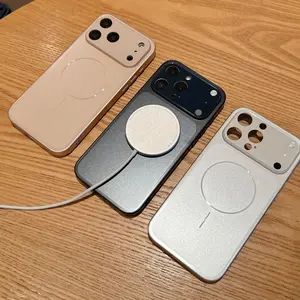 Luxury Original Nano PC Matte Phone Case For iPhone 17 Air 16 15 14 13 Pro Max Magnetic For Magsafe Wireless Charge Armor Cover