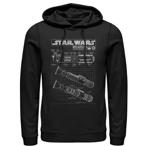 Men's Star Wars Lightsaber Diagram Pull Over Hoodie