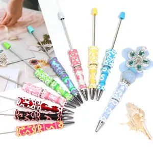 P366 Qty 5 DIY Pens with Colorful Patterns and Decorative Elements