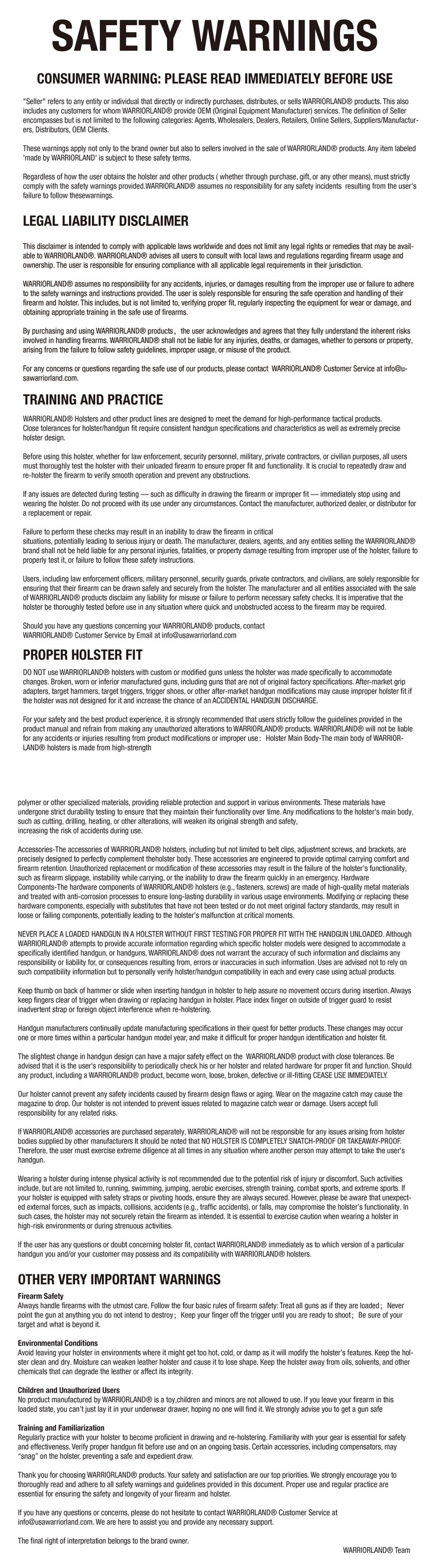 WARRIORLAND IWB Holster Fit G17 Gen3-5, G19 Gen3-6, G19X, G23 Gen3-4, G26 Gen3-5, G32 Gen3-4, G34 Gen3-5, G44, G45,Right Hand