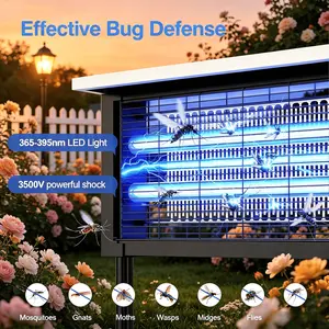Solar Bug Zapper Light, Solar USB Rechargeable Flying Insect Control Lamp with 3 LED Tubes, Hanging/Stand Design, Quiet Pest-Free Defense & Ambient Lighting for Backyard, Camping, Home Supplies Pest Control