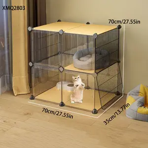 Large Indoor Cat Cage with Three-Tier Design, Spacious Freedom Space for Cats, All-Season Use, Ideal Cat House Shelter, Escape Proof Kennel
