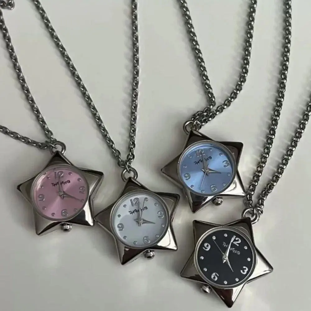 Star pocket Adjustable watch clock keychain Zinc alloy japanese trinkets bag charms Original Design Creative necklace Pendant ac