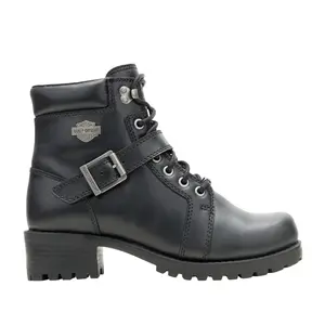 Harley-Davidson Footwear Womens Leyton Casual Boots Ankle Low Heel 1-2" - Black