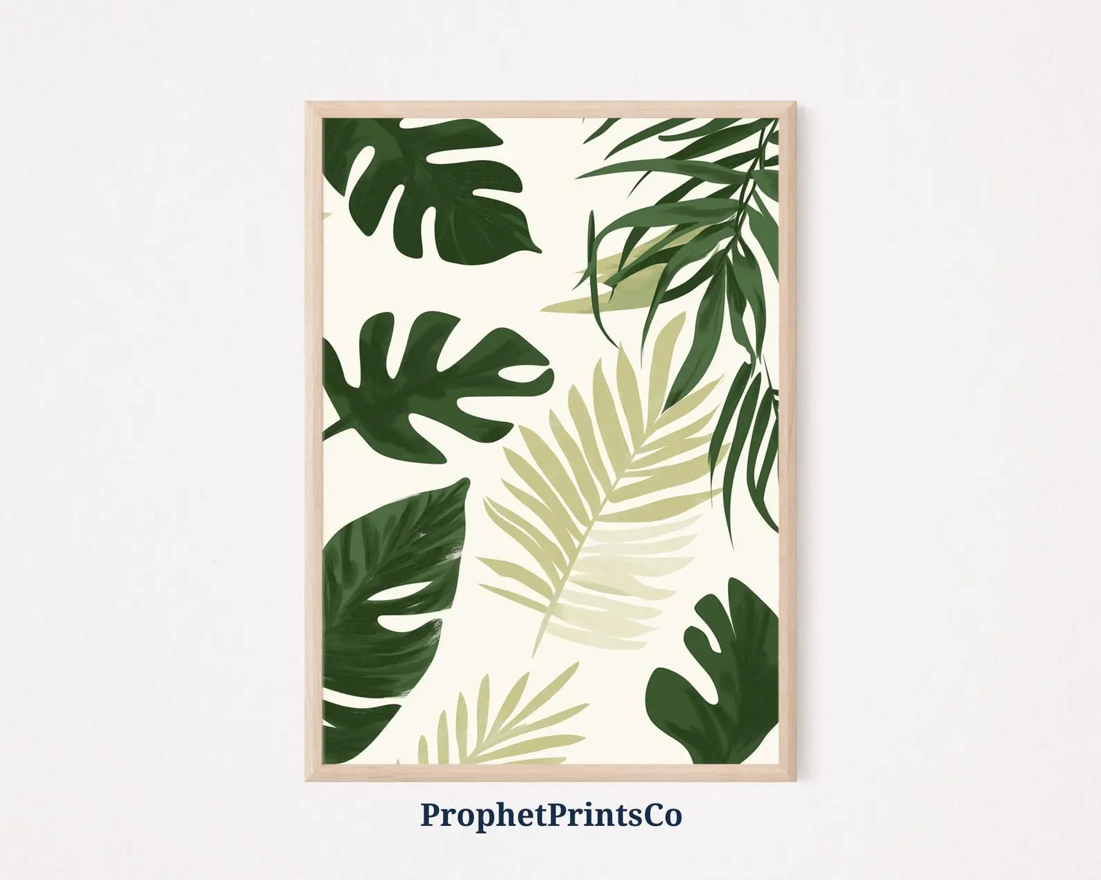 Tropical Leaf Print Green Plant Wall Art Jungle Inspired Decor Modern Botanical Illustration Nature Wall Decor