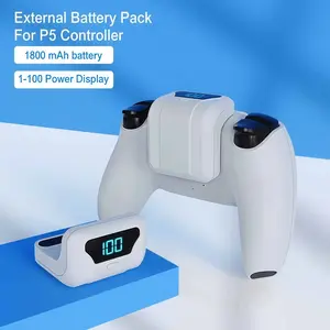 Upgrade 1800mAh Controller Rechargeable Battery for PS5, Game Controller Charger with Durable Back Clip Design, Essential Charging Accessory, Console Accessories