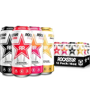 Beverage Rockstar Pure Zero Energy Drink, 4 Flavor Variety Pack, 12 Pack Sport Sugar Mango