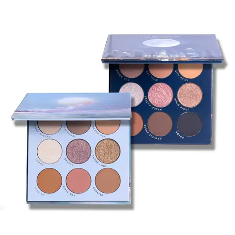 Lunar Beauty Flawless Cosmetic Day-Night Duo Eyeshadow Palette - 9 Shades (12 Mattes, 6 Shimmers), Blend-Friendly, Natural Oils Infused, Easy Application, Creative Makeup Palette, Daily Elegance for Workdays & Parties