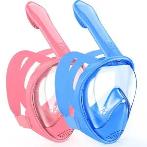 Kids Full Face Snorkeling Mask with Camera Holder - Anti-Fog & Leak-Proof snorkeling gear, Large Panoramic Vision (180° View), Soft Cushioned Seal - for Boys & Girls Ages 3-14 Years - Swimming, snorkeling, scuba - Parent-Friendly Design, Snorkel Mask