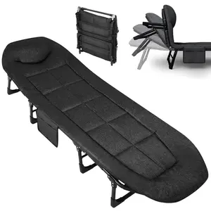 [FLASH SALE] Garvee 79" Portable Folding Bed With Cushion And Pillow, Camping Cot For Adults, Lightweight