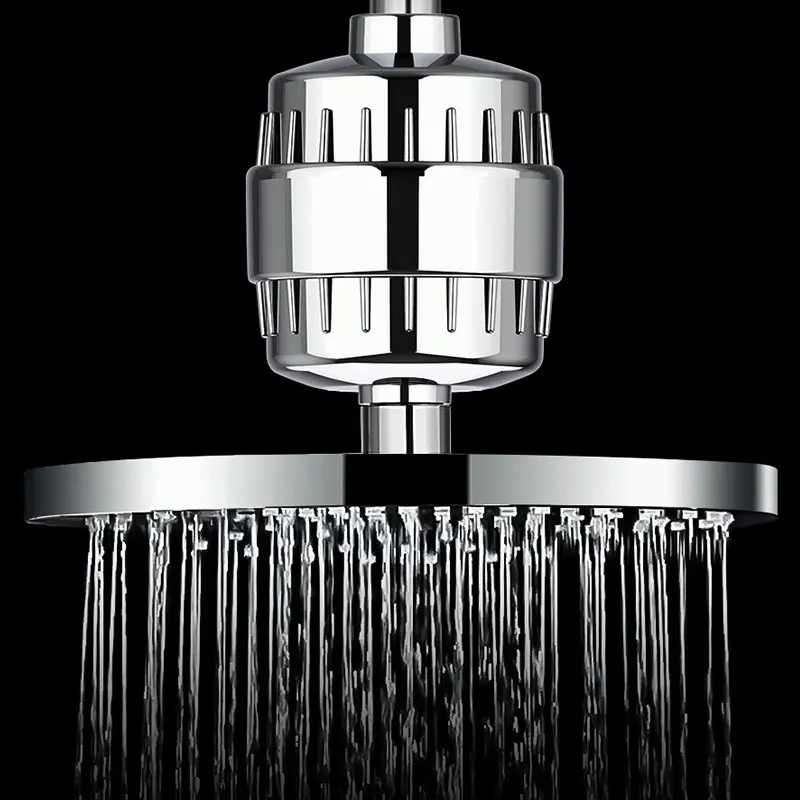 High Output Universal Shower Filter, Advanced 20 Stage Filtration, Reduces Chlorine Chemicals Sediments, Daily Protection, Oval Shape, Showerhead Filter, Filtered Showerhead, Shower Water Equipment