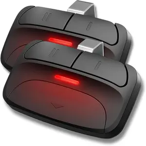 2X   Door Opener Remote -  for , Chamberlain, Genie, , Linear - Works with 375LM, 375UT, KLIK1U - Learn Button & DIP  - Operates 2 Doors/Gates