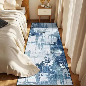 Blue Runner Rug 2x6 Washable Rug Runners for Hallway Kitchen,Long Rugs for Bedroom Entryway Bathroom,Non Slip Modern Abstract Floor Carpet