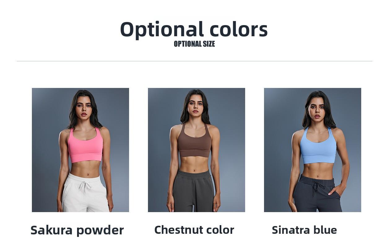 New Women's High-Impact Cross-Back Sports Bra, Shockproof Push-Up Support Fitness Bra