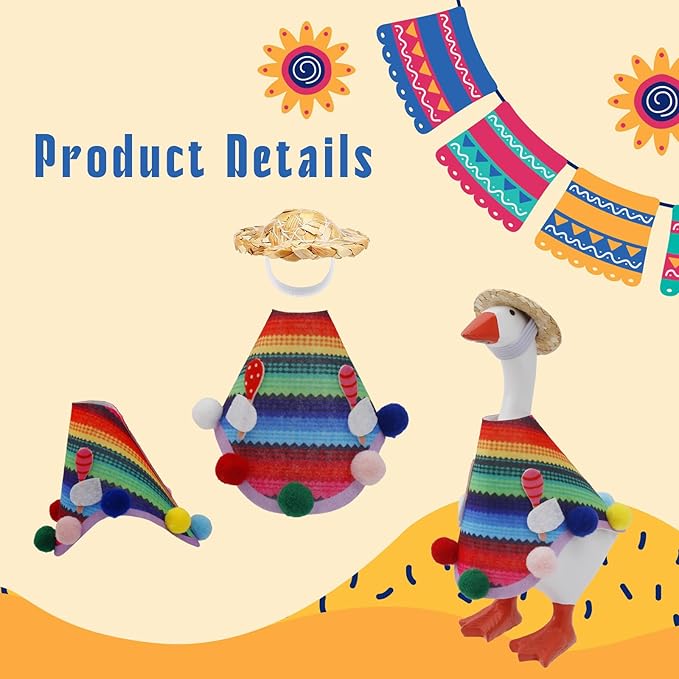 7-Inch Desktop Goose: Independence Day & Mexican-Style Outfit, Goose Costume, and Magnetic Accessories