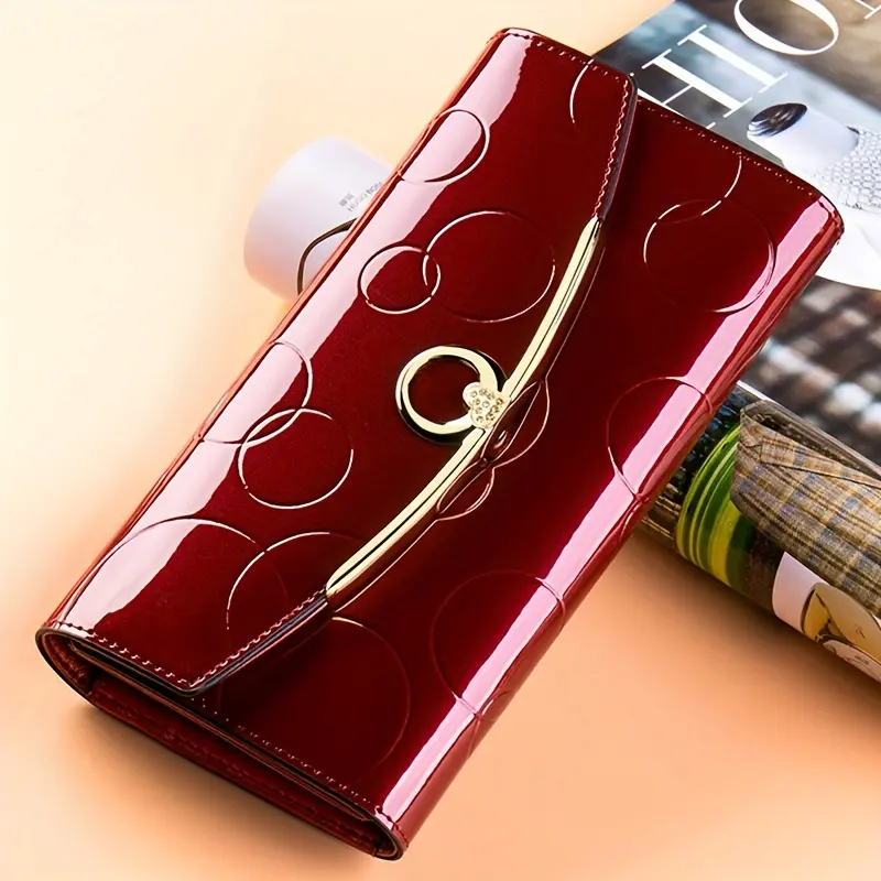 Women's Classic Genuine Leather Tri-Fold Wallet, Luxury Designer Clutch with Zip Around Closure and Cell Phone Pocket, Luxury Finds, Premium Leather Women's Wallets, Designer Women's Wallets