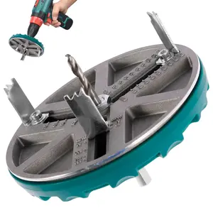 Adjustable Round Hole Saw with 3 Blades, Punching Saw for Drilling, Diameter 45-130mm, Opener Tool for Wood, Plywood, Plastic (with 3 Blades)