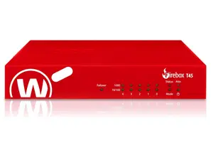 WatchGuard Firebox T45-W-PoE Network Security/Firewall Appliance - 5 Port - 10/100/1000Base-T - Gigabit Ethernet - 3.94 Gbit/s Firewall Throughput - 5 x RJ-45 - 1 Year Total Security Suite - Tabletop