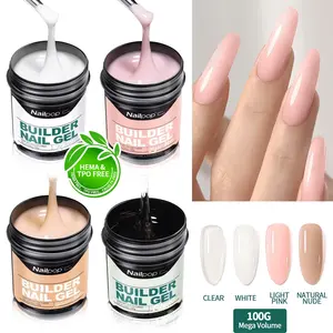 1 Large Jar of 100g Hard Nail Gel – Mega Size Value Pack, HEMA FREE Safe & Smooth Silky Milk Texture, Soak Off Removal, Perfect for Manicure, Nail Art, Nail Salons & Nail Technicians, Nail Polish