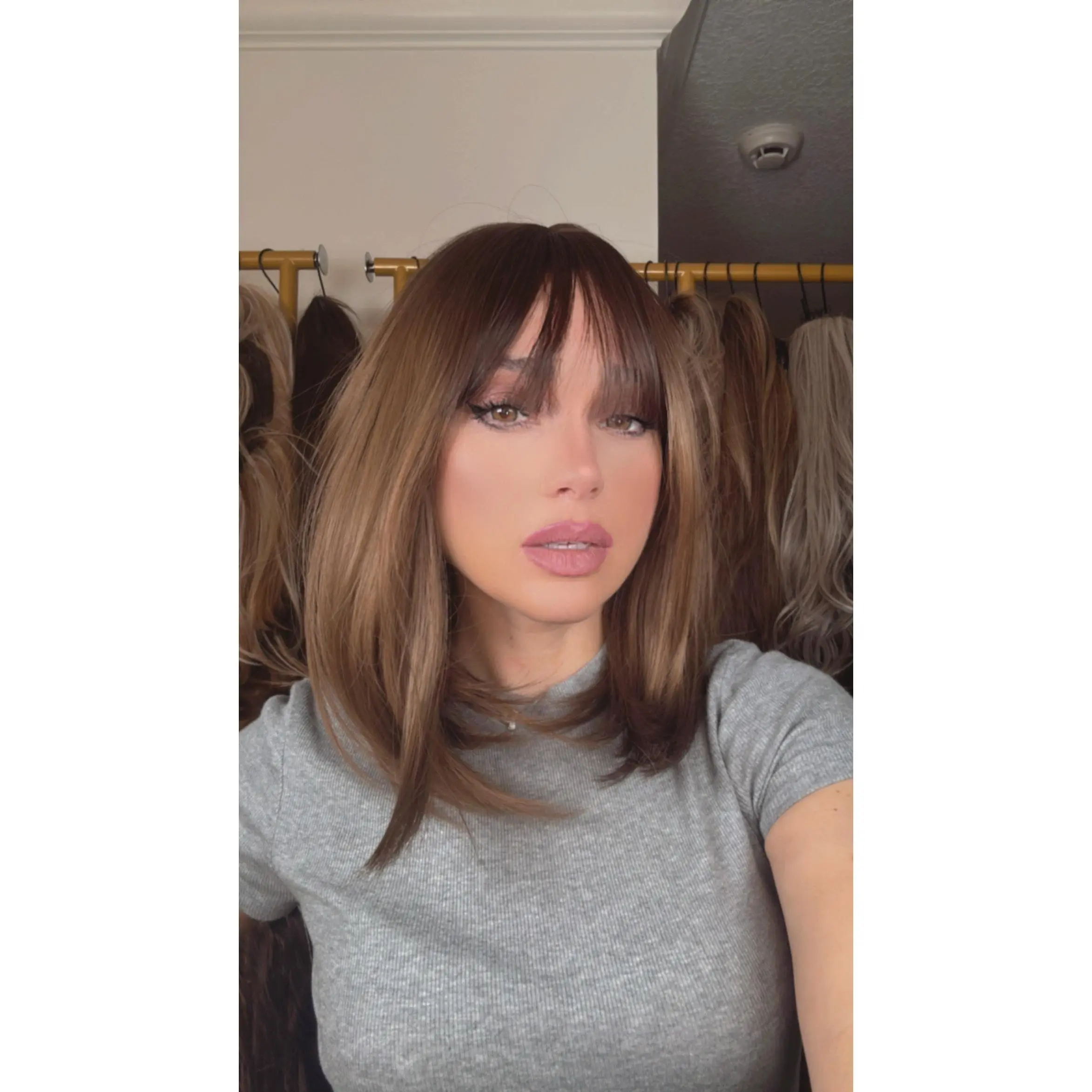 EllaRae | Melissa Style Wig | Should Length Medium Brunette with Bangs