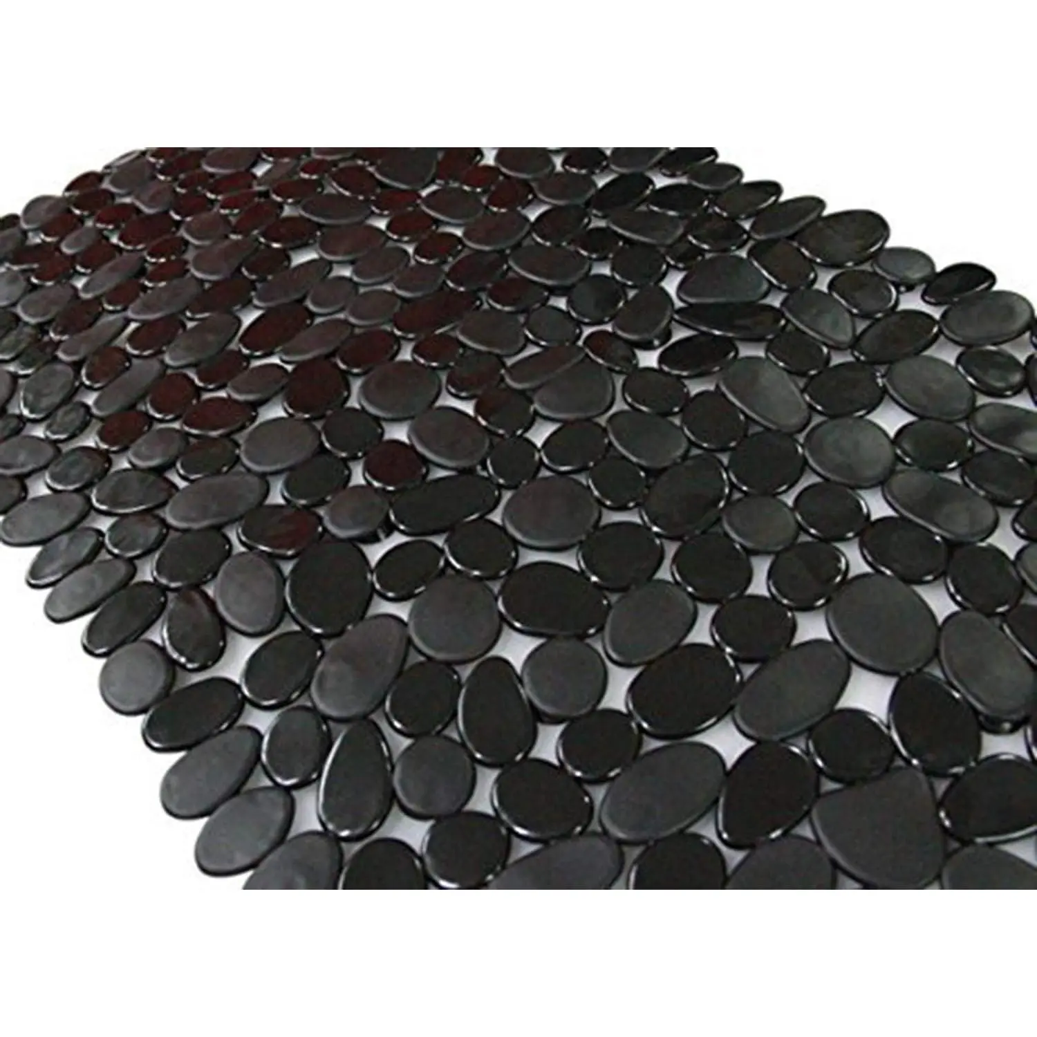 SONGZIMING Non-Slip Pebble Bathtub Mat Black 16 W x 35 L Inches (for Smooth/Non-Textured Tubs Only) Safe Shower Mat with Drain Holes, Suction Cups for Bath 2026 new